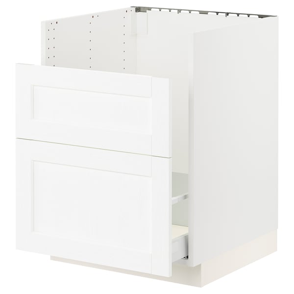 SEKTION / MAXIMERA Gabinete bajo p/ tarja HAVSEN, blanco Enköping/blanco efecto madera, 61x61x76 cm