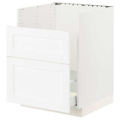 SEKTION / MAXIMERA Gabinete bajo p/ tarja HAVSEN, blanco Enköping/blanco efecto madera, 61x61x76 cm