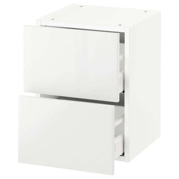 SEKTION / MAXIMERA Gabinete de pared 2 cajones, blanco/Ringhult blanco, 38x37x51 cm