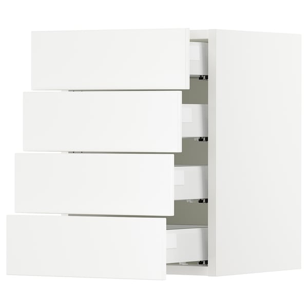 SEKTION / MAXIMERA Gabinete de pared 4 cajones, blanco/Axstad blanco mate, 38x37x51 cm