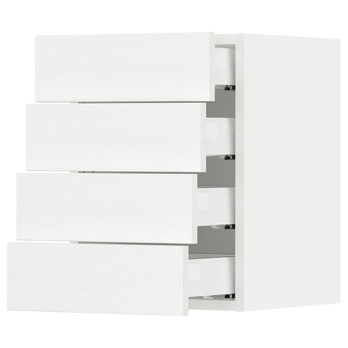 SEKTION / MAXIMERA Gabinete de pared 4 cajones, blanco Enköping/blanco efecto madera, 38x37x51 cm