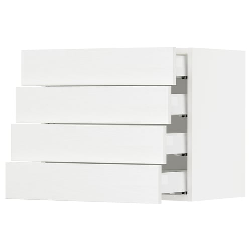 SEKTION / MAXIMERA Gabinete de pared 4 cajones, blanco Enköping/blanco efecto madera, 61x37x51 cm
