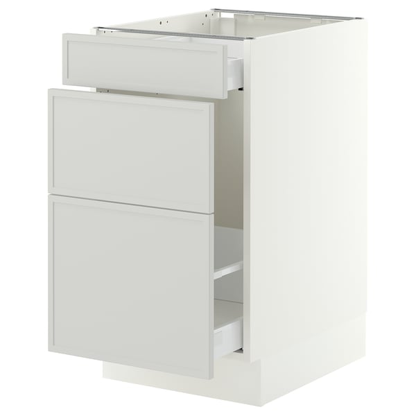 SEKTION / MAXIMERA Gabinete para bote 1 cajón, blanco/Aspudden gris claro, 46x61x76 cm
