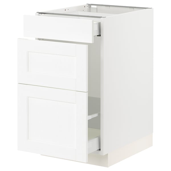 SEKTION / MAXIMERA Gabinete para bote 1 cajón, blanco Enköping/blanco efecto madera, 46x61x76 cm