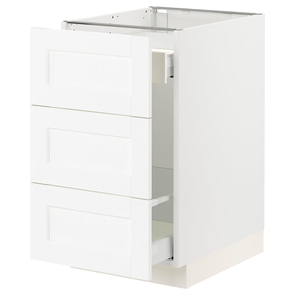 SEKTION / MAXIMERA Gabinete para bote 1 cajón, blanco Enköping/blanco efecto madera, 46x61x76 cm