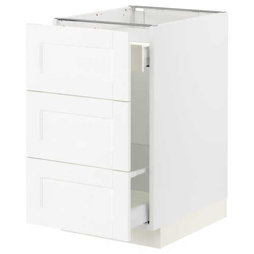 SEKTION / MAXIMERA Gabinete para bote 1 cajón, blanco Enköping/blanco efecto madera, 46x61x76 cm