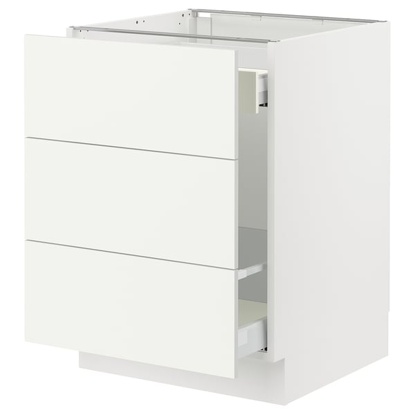 SEKTION / MAXIMERA Gabinete para bote 1 cajón, blanco/Vallstena blanco, 61x61x76 cm