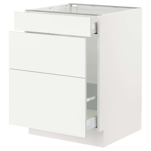 SEKTION / MAXIMERA Gabinete para bote 1 cajón, blanco/Vallstena blanco, 61x61x76 cm