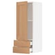 SEKTION / MAXIMERA Gabinete pared 1 puerta 2 cajones, blanco/Vedhamn roble, 38x37x102 cm