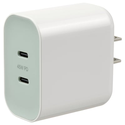SJÖSS Cargador USB 2 puertos 45 W, Carga rápida