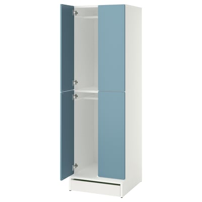 SMÅSTAD / UPPFÖRA Clóset, blanco azul/+2 rieles para ropa, 60x65x196 cm