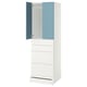 SMÅSTAD / UPPFÖRA Clóset, blanco azul/con 4 cajones, 60x65x196 cm