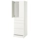 SMÅSTAD / UPPFÖRA Clóset, blanco blanco/con 4 cajones, 60x65x196 cm