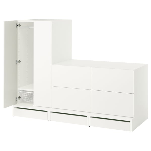 SMÅSTAD / UPPFÖRA Clóset, blanco blanco/con dos cómodas, 180x65x136 cm