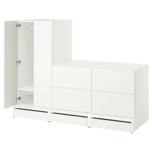 SMÅSTAD / UPPFÖRA Clóset, blanco blanco/con dos cómodas, 180x65x136 cm