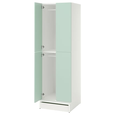 SMÅSTAD / UPPFÖRA Clóset, blanco Verde claro/+2 rieles para ropa, 60x65x196 cm