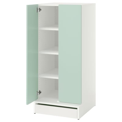 SMÅSTAD / UPPFÖRA Clóset, blanco Verde claro/con 3 repisas, 60x65x136 cm