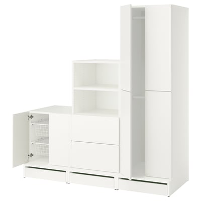 SMÅSTAD / UPPFÖRA Combinación de almacenamiento, blanco/blanco, 180x65x196 cm