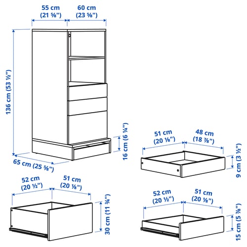 SMÅSTAD / UPPFÖRA Librero, blanco blanco/con 3 cajones, 60x65x136 cm