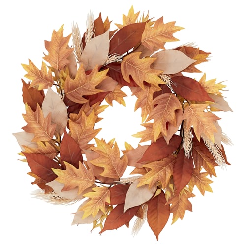 SMYCKA Corona artificial de Navidad, int/ext/hoja café anaranjado, 60 cm