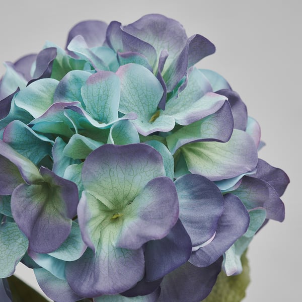 SMYCKA Flor artificial, int/ext/Hortensia azul-lila, 55 cm