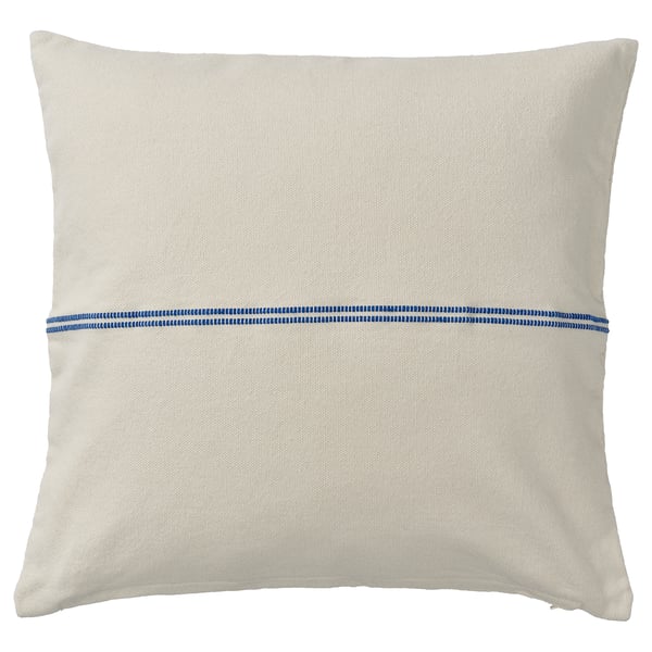 SOLUPPGÅNG Funda de cojín, beige/azul, 50x50 cm