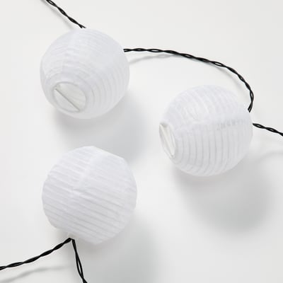 SOLVINDEN Guirnalda de 12 luces LED, a pilas blanco