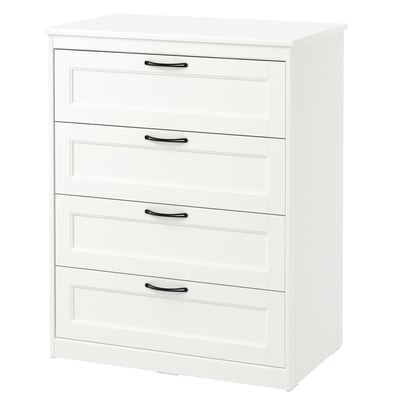 SONGESAND Cómoda de 4 cajones, blanco, 82x103 cm