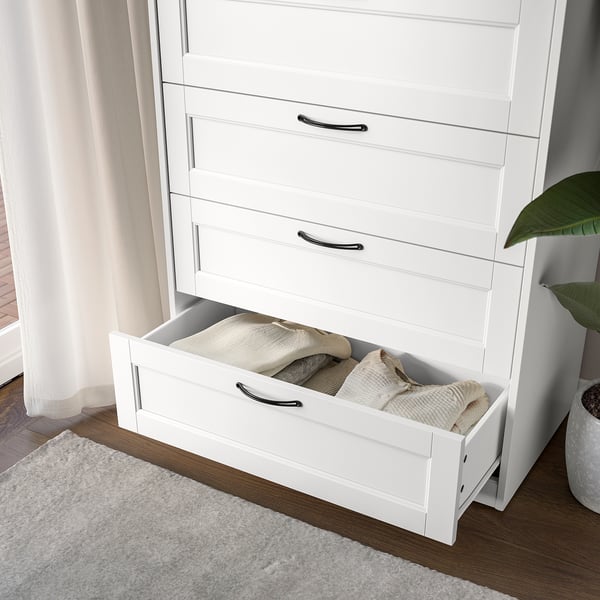 SONGESAND Cómoda de 4 cajones, blanco, 82x103 cm