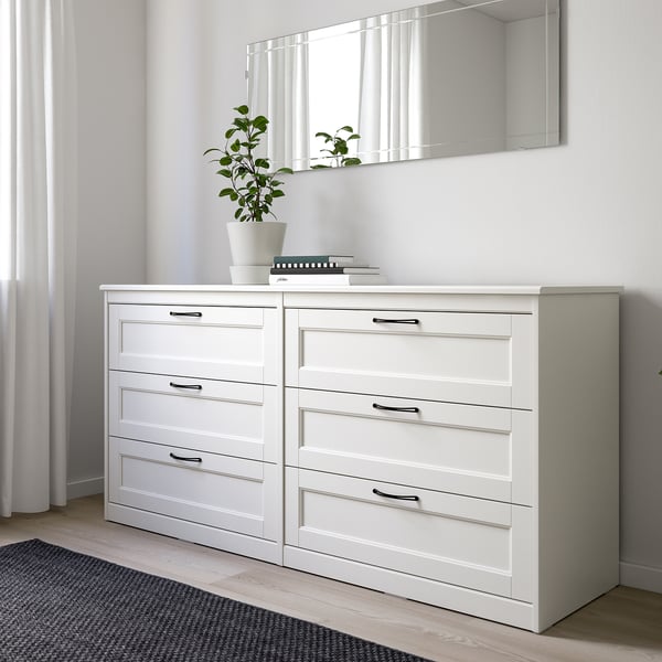 SONGESAND Muebles para recámara, 3 piezas, blanco, Queen