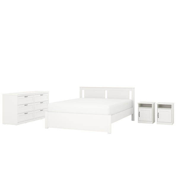 SONGESAND Muebles para recámara, 3 piezas, blanco, Queen