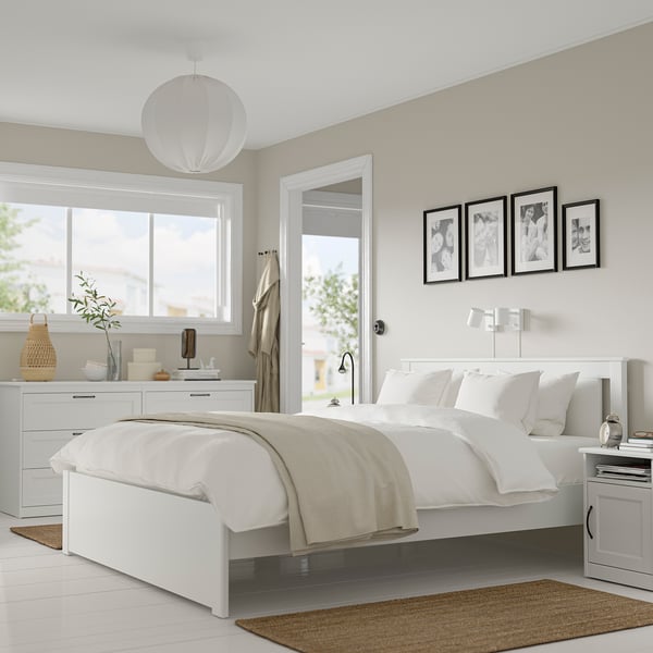 SONGESAND Muebles para recámara, 3 piezas, blanco, Queen