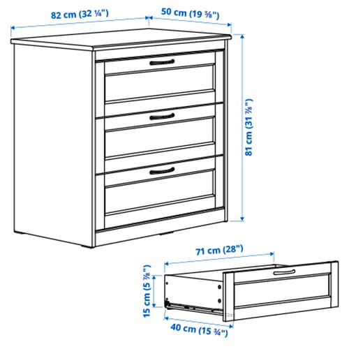 SONGESAND Muebles para recámara, 5 piezas, blanco, Queen