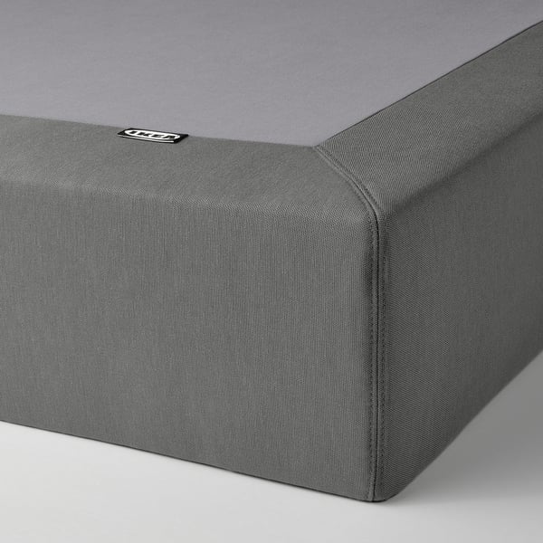 STJÄRNÖ Base de cama, carbón/Lyngör gris oscuro, Queen