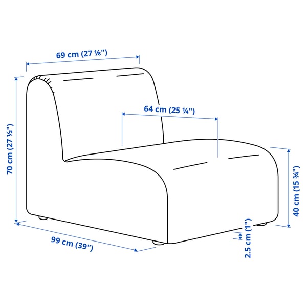 STOCKHOLM 2025 Módulo de 1 asiento, Djurmo gris/blanco