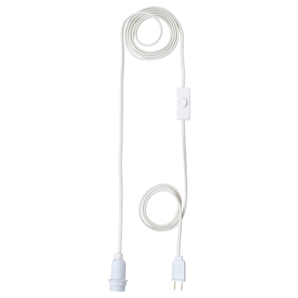 STRÅLA Set de cables, blanco, 4 m