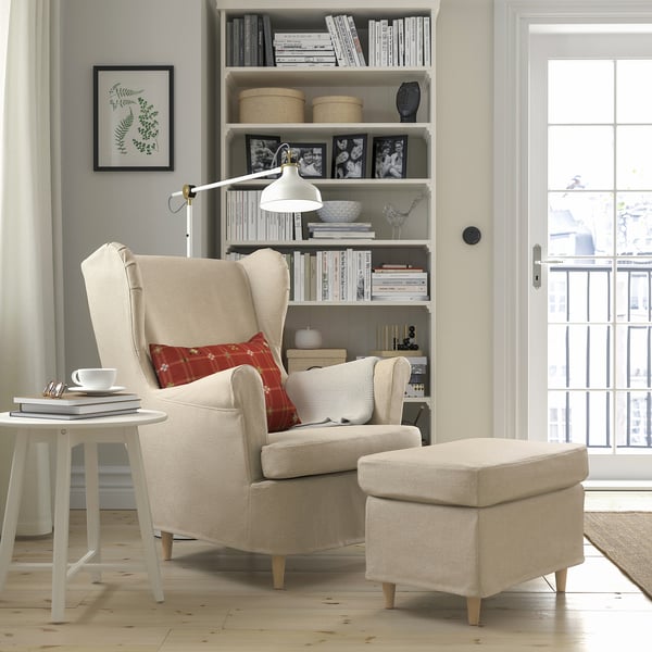 STRANDMON Funda para sillón, Naggen beige