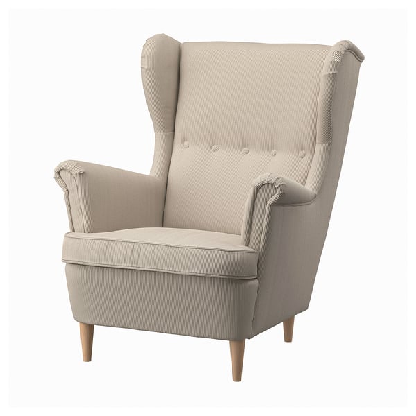 STRANDMON Sillón orejero, Kelinge beige