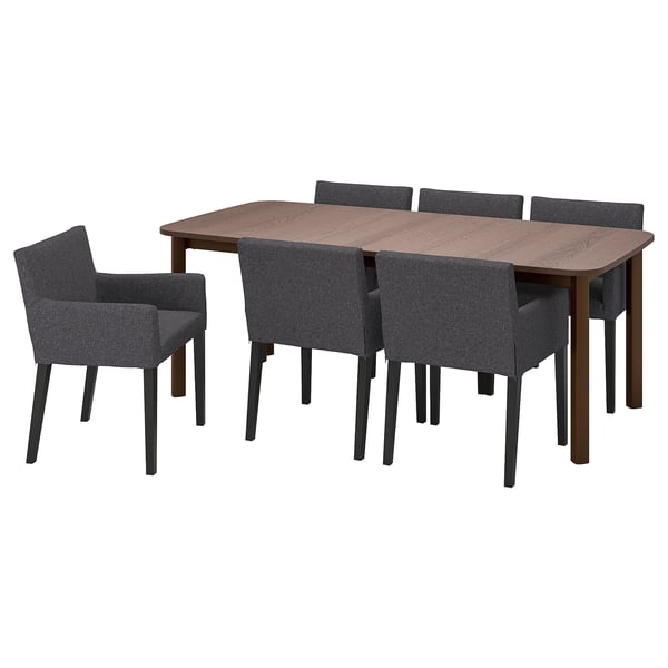 STRANDTORP / MÅRENÄS Mesa + 6 sillones