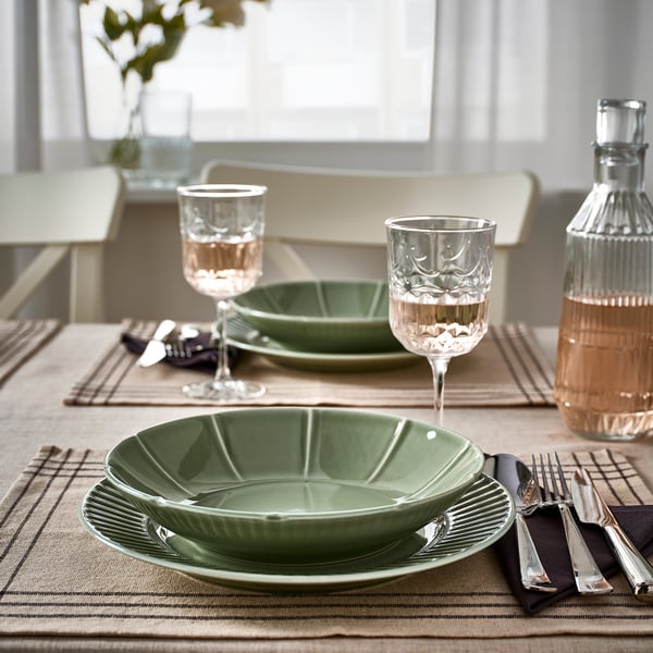 STRIMMIG Plato hondo, gres gris-verde claro, 23 cm