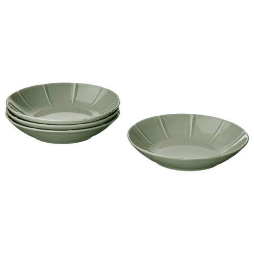 STRIMMIG Plato hondo, gres gris-verde claro, 23 cm