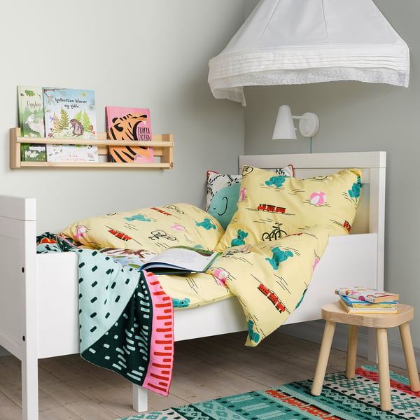 SUNDVIK Cama extensible, blanco, 97x190 cm