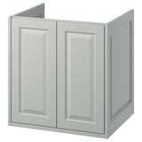 TÄNNFORSEN Mueble para lavabo con puertas, gris claro, 61x53x64 cm