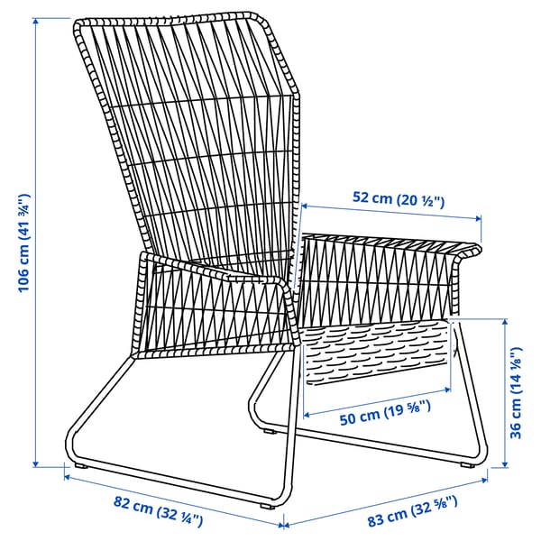 TALLSKÄR Sillón para ext, carbón