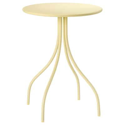 TÅNEBRO Mesa lateral, int/ext/amarillo claro, 46 cm