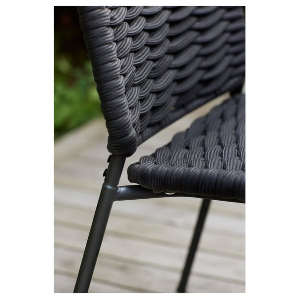 TEGELÖN Silla para int/ext, gris oscuro/negro