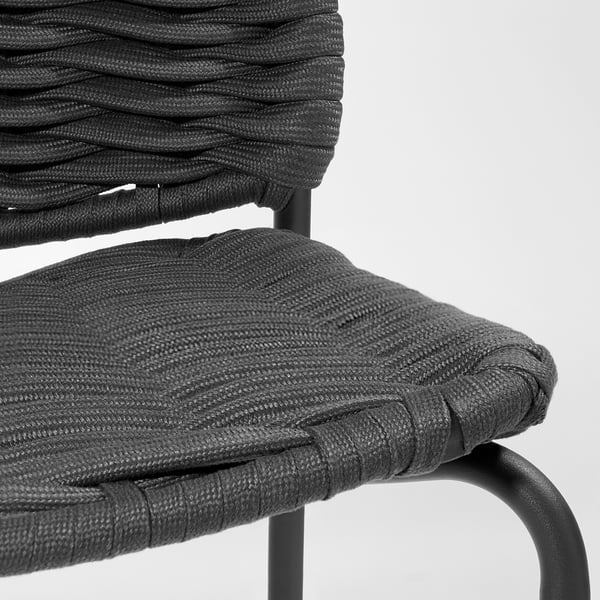 TEGELÖN Silla para int/ext, gris oscuro/negro