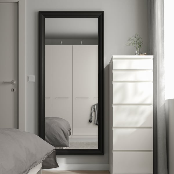 TOFTBYN Espejo, negro, 75x165 cm