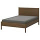 TONSTAD Base de cama, café chapa de roble teñida/Lyngör gris oscuro, Queen