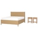 TONSTAD Muebles para recámara, 3 piezas, incl. almacenaje de cama/chapa roble, Queen
